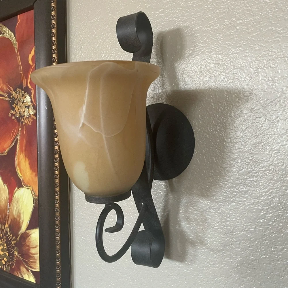 Home Interiors Elegant Wall Sconce with Swirl Design